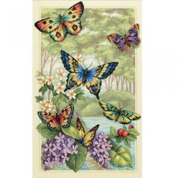 Golden Wings Butterfly Cross‑Stitch Pack – 10×16, 14 Count