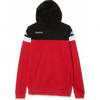Kappa Accio Hoodie für Jungen, Rot/Schwarz/Weiß, 12 Jahre