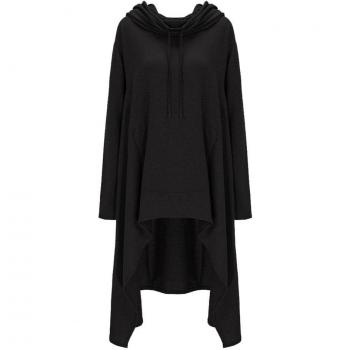 ASSKDAN Women’s Oversized Hoodie Bluse, Schwarz – XL