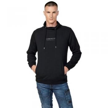 Sudadera con capucha Koroshi para hombre, color negro y bolsillos