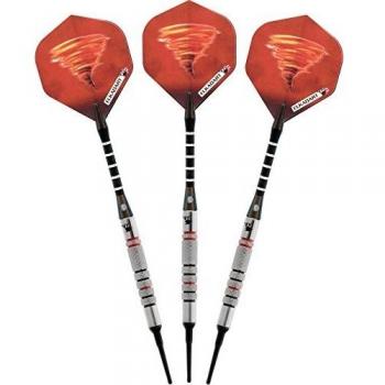 Tornado Pro‑90 Tungsten Soft Tip Darts – Unisex, 4 Black / 3 Red, 18g, Case Included