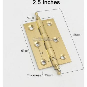 Durable Brass Door Hinges for Cabinets – 4 Piece Set (2.5/3)