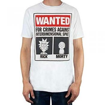 Men’s Rick & Morty White T‑Top, L – Short Sleeve