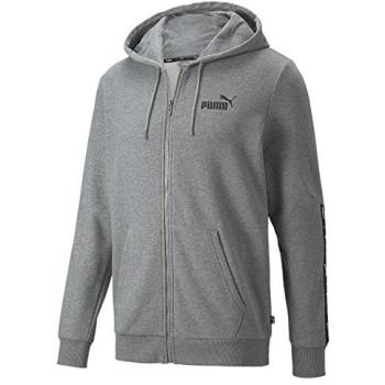Grauer Vollzip-Kapuzenpullover für Männer von Puma (ESS+ Tape) – S