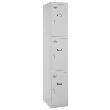 Vestiaire 3 Portes Métallique avec Serrure 1800x400x500 mm