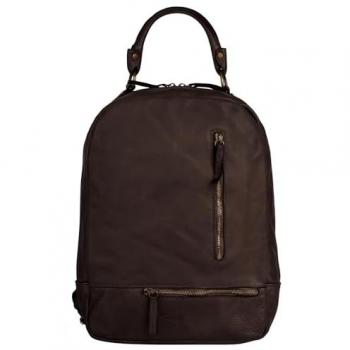 Samantha Look Cityrucksack Echtleder Vintage Damen, Made in Italy, braun