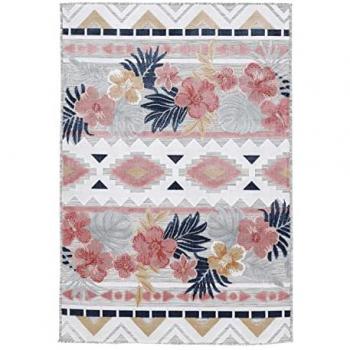 Teppich CARPETFINE Deja 101, bunt (multi), B:120cm H:4mm L:170cm, robustes Flachgewebe, Motiv