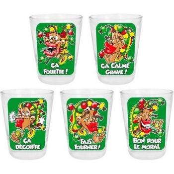 Lot de 5 Verres Shooter Rasta – Jeu de shots comiques