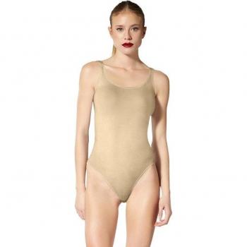 Wolford Beige Cotton Blend Sleeveless Body Top M