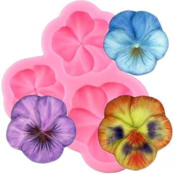 Pansy Flower Border Silicone Molds for Chocolate Crafting