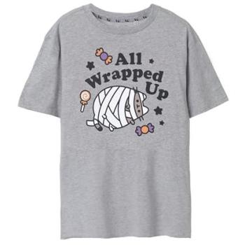 Pusheen Ladies’ Casual T-Shirt – Grey Marl – Large