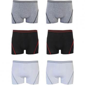 Boxer per Bambini Tutku 6 Pezzi Nero in Cotone Lycra 3-4 Anni