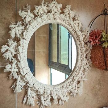 Macrame Wall Hanging Sun Mirror