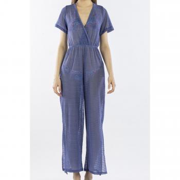 Costume da spiaggia pareo blu marino con pantaloncini leggeri