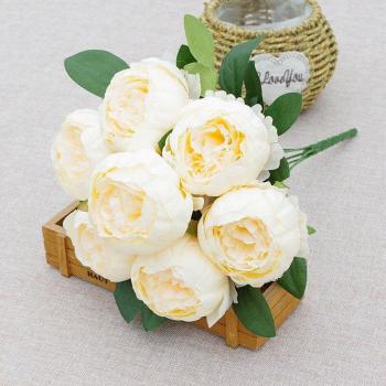 Premium 7‑Piece Peony Floral Arrangement – Multi‑Color Silk