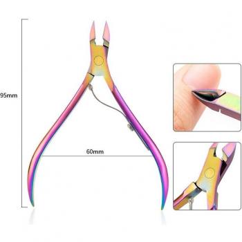 Outils de manucure arc-en-ciel en inox