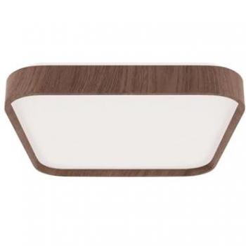 LICHT-ERLEBNISSE Led Deckenlampe Metall IP44 b: 33 cm Holz (Eiche) Weiß eckig neutralweißes Licht 4100 k 1450 lm