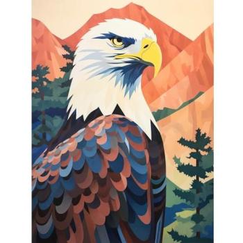 Bald Eagle Over Summit Landscape Artwork