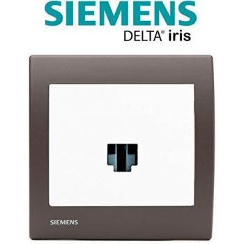 Prise Ethernet Delta Iris Blanc avec Plaque Soft Marron