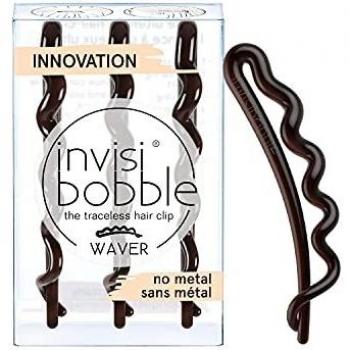 Invisibobble Waver Haarklammer Pretty Dark I 3x Haarnadel braun Mädchen & Damen
