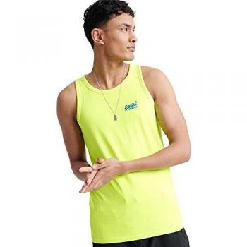 Superdry Men's Neon Yellow OL Lite Sleeveless Top Vest 24K