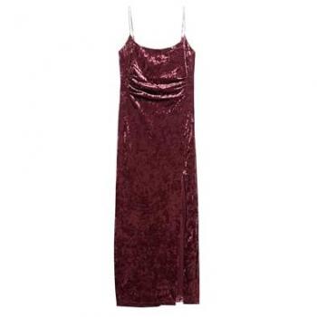 Maroon Crush Vestito Velluto