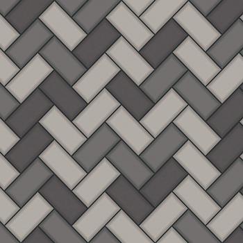 Chevron Tile Charcoal Wallpaper Roll
