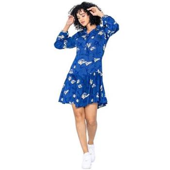 Enorsia Floral Shirt Dress in Navy for Women, Size 10