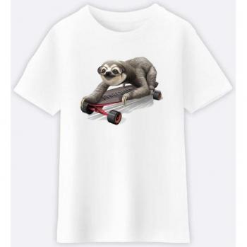 Kinder-T-Shirt SKATEBOARD Faultier 6 Jahre