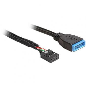 Delock 0,6m USB 2.0 Pin Header Buchse auf USB 3.0 Pin Header Stecker