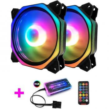 120mm RGB Air Cooling Fan – 12V Adjustable Speed Fan with Multi‑Color LED Lighting