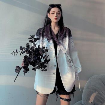 Chaqueta Primavera/Otoño Harajuku Blanca Mujer Oficina