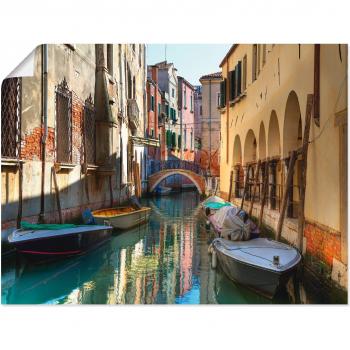 Artland Leinwandbild „Boote auf dem Canal in Venedig“, 1 Stück – italienische Motive