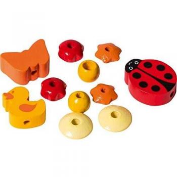 Ladybug Bead Set, 11 Wooden Pieces