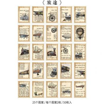 Vintage English Stamp Sticker Set