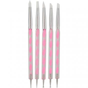 Five-Piece Nail Dotting and Carving Tool Pack with Acrylic Handle