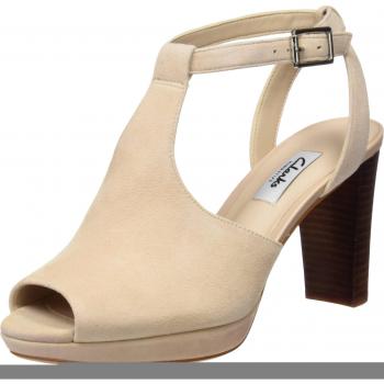 Clarks Kendra Charm, Calzado de Tobillo para Mujer, Beige (Nude Suede), 41.5 EU