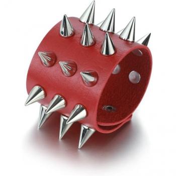 Gothic Leather Spike Cuff Bracelet