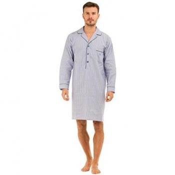 Haigman Nightshirt in Blue/Gray Stripe, 100% Cotton