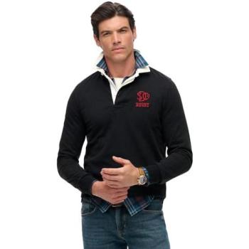 Superdry Herren Rugby Polo Shirt M6010916A – Lässig, Navy, Langarm