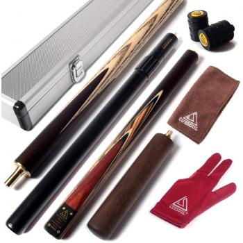 Cuesoul 57 3/4‑Joint Snooker Cue with Dual Extensions – Aluminum Travel Case (D308)