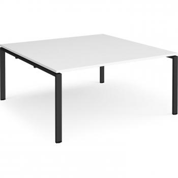Adapt Square Boardroom Desk with Black Frame and White Surface