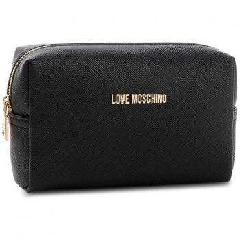 LOVE Moschino Black Leather Beauty Case