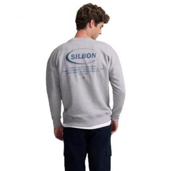 Ropa Deportiva Silbon Hombre Gris – Sudadera con Cuello Redondo