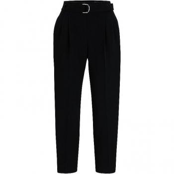 BOSS Pantaloni Neri con Pieghe Tapiah