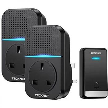 TECKNET Self-Powered Doorbell, Waterproof Twin Wireless Doorbell No Battery Required