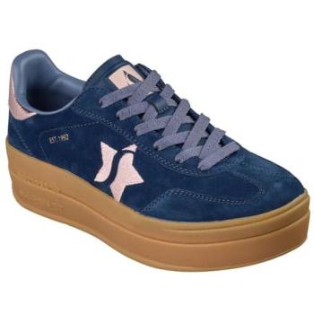 Skechers Women’s Academy HI Elevated Essence Sneaker, Navy & Pink, Size 7 – Leather Blend
