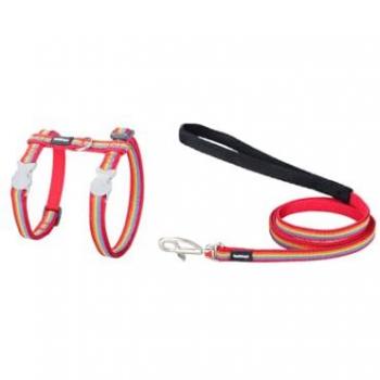 Red Dingo Rainbow Pet Harness 21-35 cm Red Multicolor