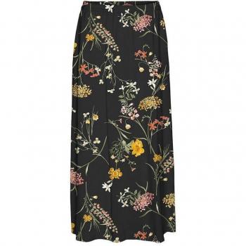 Jupe longue à motifs floraux avec fente Femme VERO MODA Nera