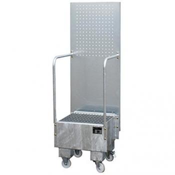 Récupérateur mobile à fût unique, paroi perforée en LPW, 60 L, acier galvanisé